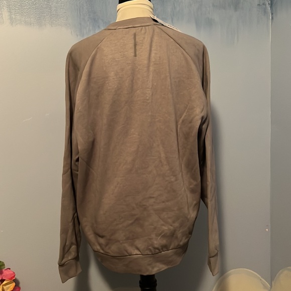 NWT- ZELOS gray fleece crew neck sweatshirt size L $18 - Picture 4 of 7